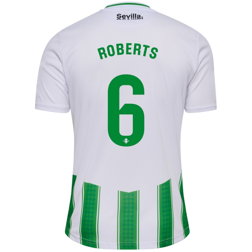 Mujer Camiseta Rhiannon Roberts #6 Blanco 1ª Equipación 2023/24 La Camisa México