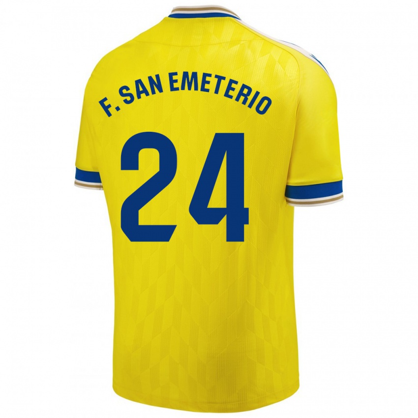 Mujer Camiseta Fede San Emeterio #24 Amarillo 1ª Equipación 2023/24 La Camisa México