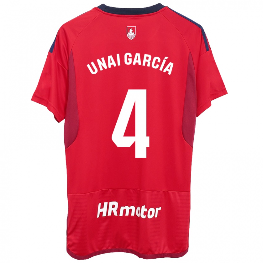 Mujer Camiseta Unai García #4 Rojo 1ª Equipación 2023/24 La Camisa México