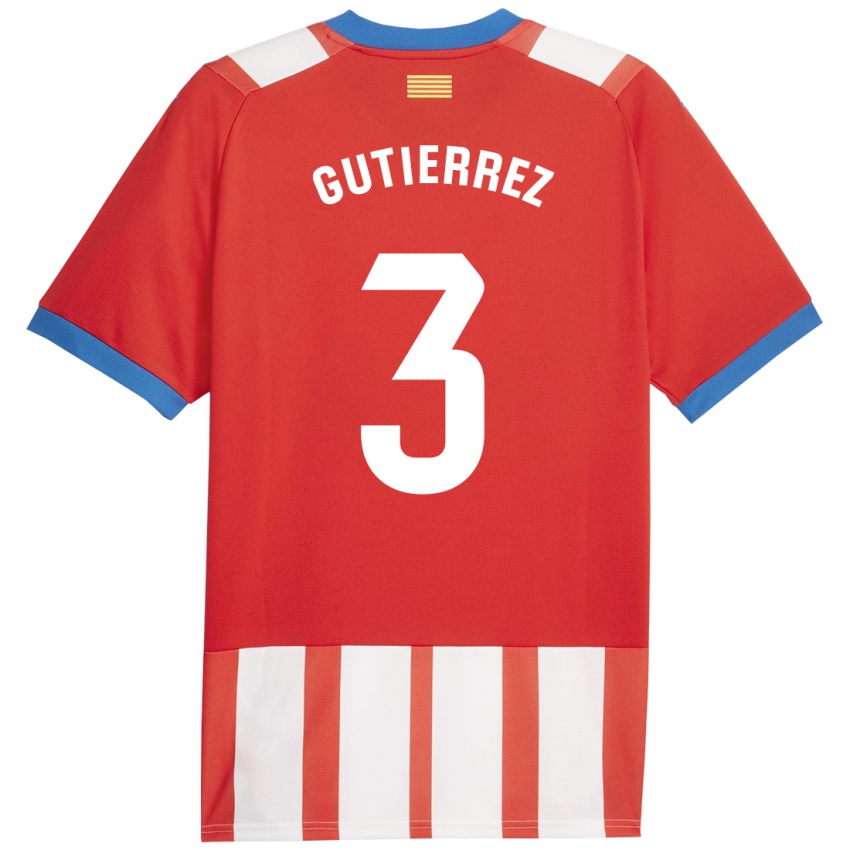 Mujer Camiseta Miguel Gutierrez #3 Rojo Blanco 1ª Equipación 2023/24 La Camisa México