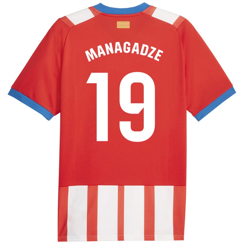 Mujer Camiseta Luka Managadze #19 Rojo Blanco 1ª Equipación 2023/24 La Camisa México
