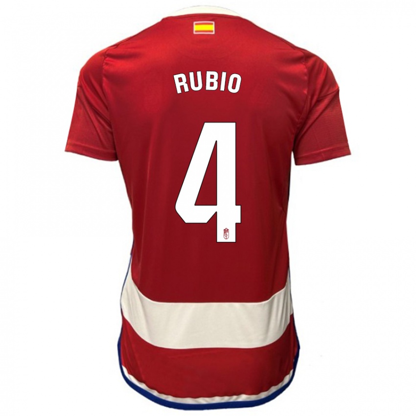 Mujer Camiseta Miguel Rubio #4 Rojo 1ª Equipación 2023/24 La Camisa México