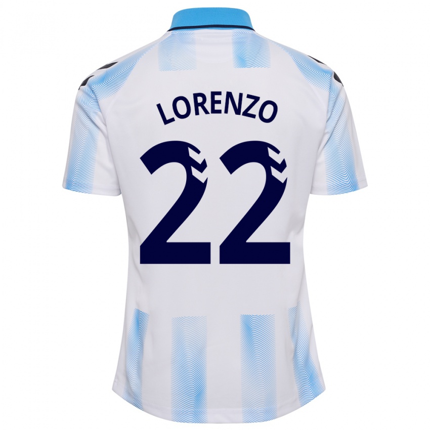 Mujer Camiseta Dani Lorenzo #22 Blanco Azul 1ª Equipación 2023/24 La Camisa México