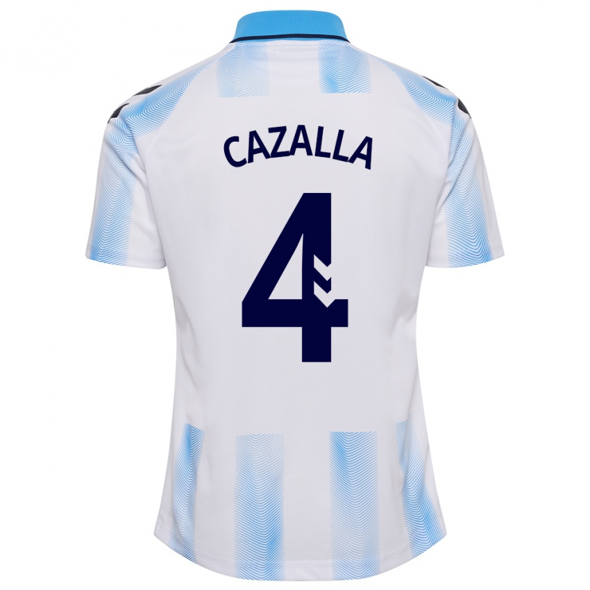 Mujer Camiseta Marta Cazalla #4 Blanco Azul 1ª Equipación 2023/24 La Camisa México
