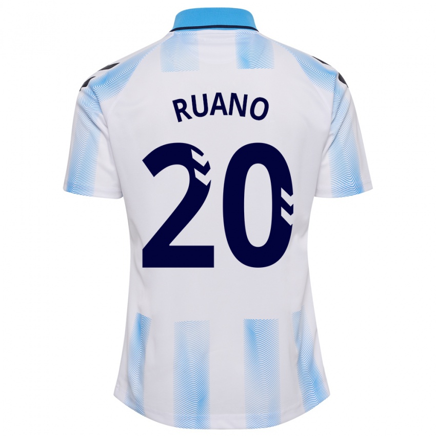 Mujer Camiseta Celia Ruano #20 Blanco Azul 1ª Equipación 2023/24 La Camisa México