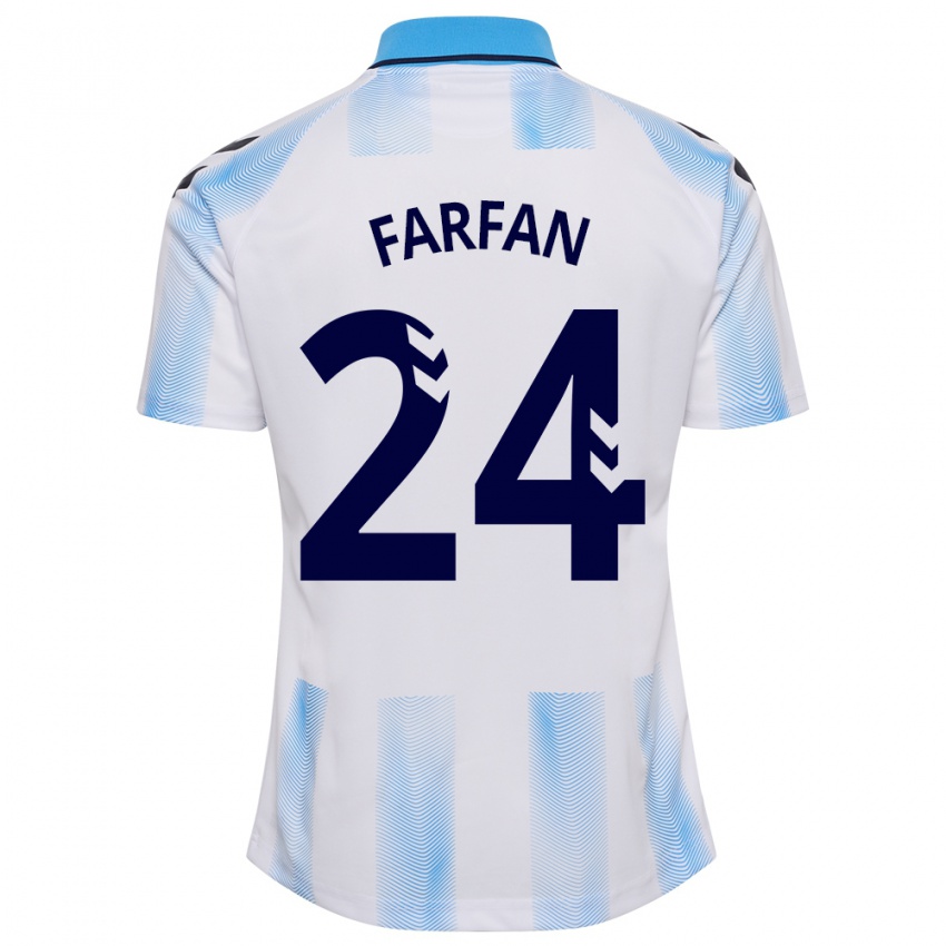 Mujer Camiseta María Farfán #24 Blanco Azul 1ª Equipación 2023/24 La Camisa México