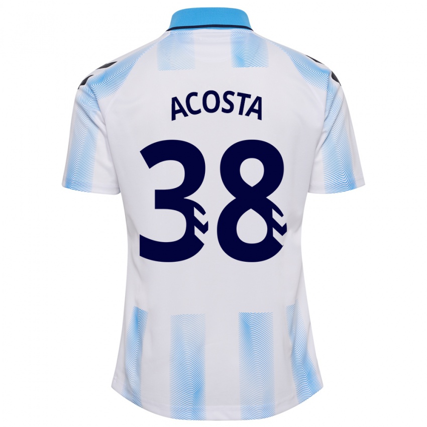 Mujer Camiseta Judith Acosta #38 Blanco Azul 1ª Equipación 2023/24 La Camisa México