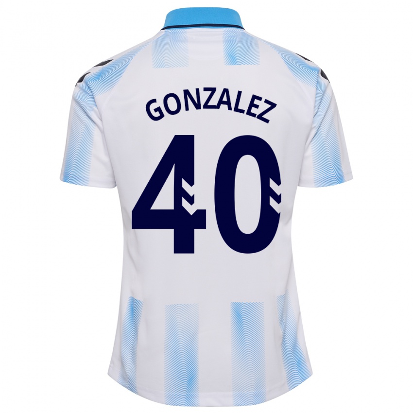 Mujer Camiseta Carol González #40 Blanco Azul 1ª Equipación 2023/24 La Camisa México