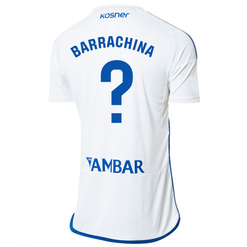 Mujer Camiseta Hugo Barrachina #0 Blanco 1ª Equipación 2023/24 La Camisa México
