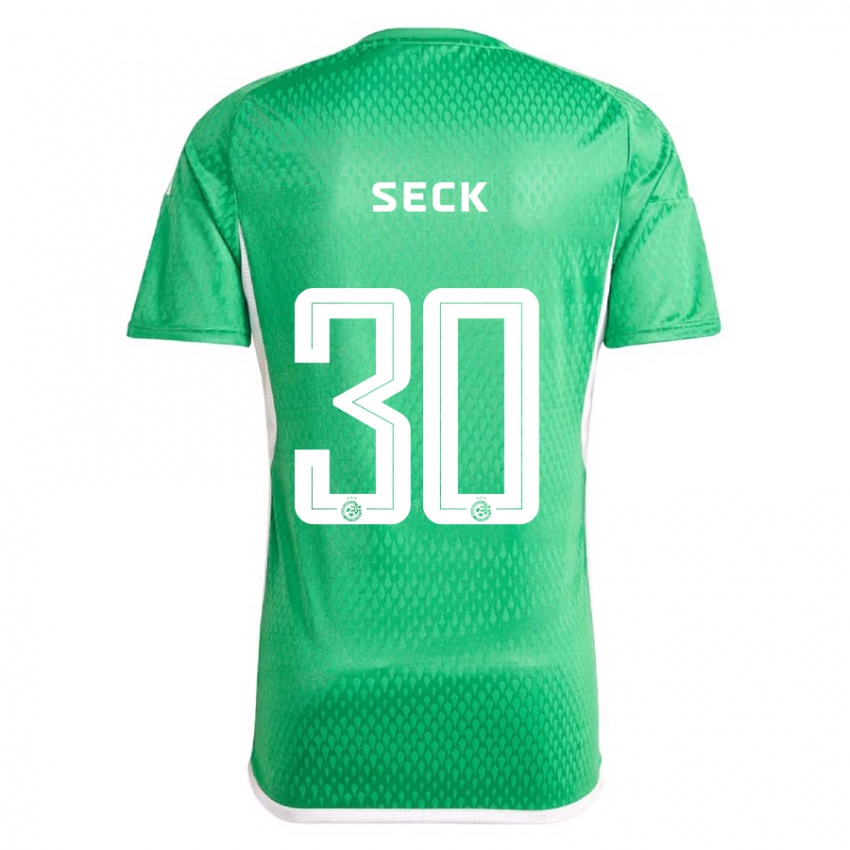 Mujer Camiseta Abdoulaye Seck #30 Blanco Azul 1ª Equipación 2023/24 La Camisa México