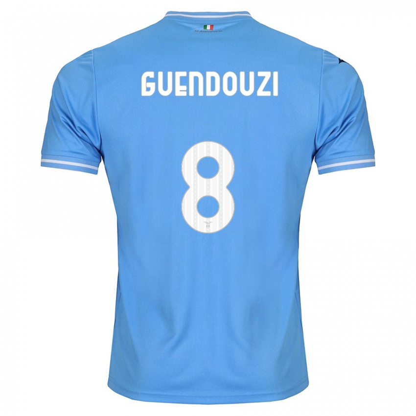 Mujer Camiseta Matteo Guendouzi #8 Azul 1ª Equipación 2023/24 La Camisa México
