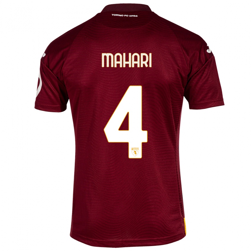 Mujer Camiseta Efdon Mahari #4 Rojo Oscuro 1ª Equipación 2023/24 La Camisa México