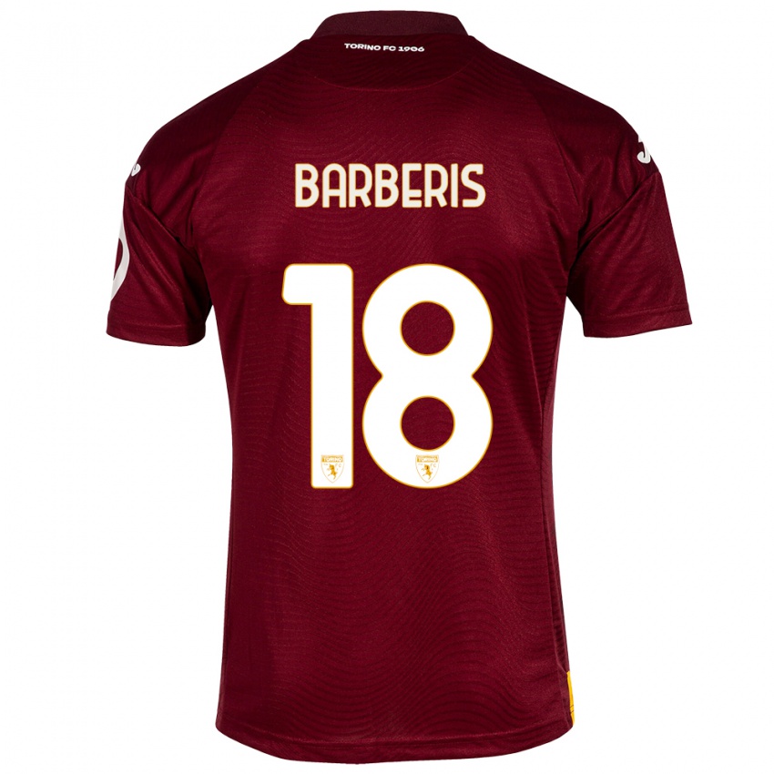 Mujer Camiseta Laura Barberis #18 Rojo Oscuro 1ª Equipación 2023/24 La Camisa México