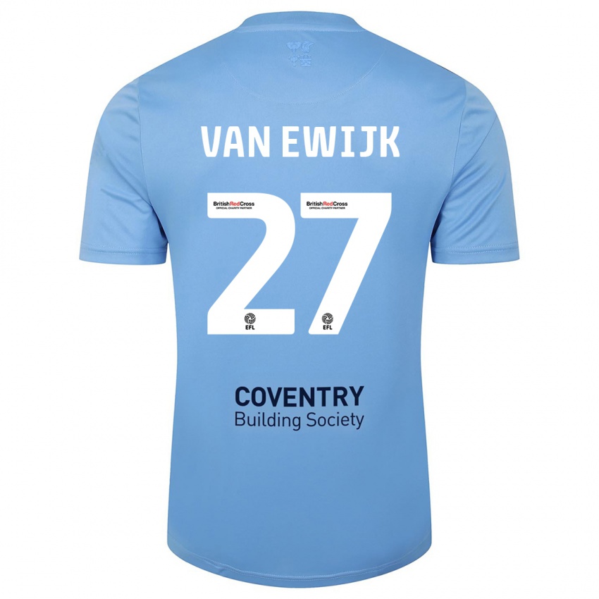 Mujer Camiseta Milan Van Ewijk #27 Cielo Azul 1ª Equipación 2023/24 La Camisa México