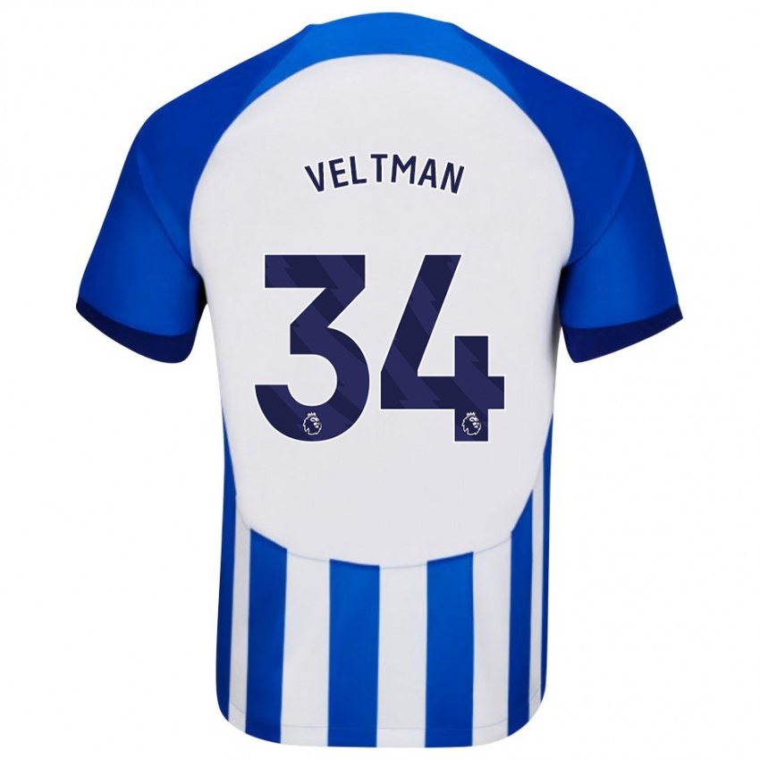 Mujer Camiseta Joel Veltman #34 Azul 1ª Equipación 2023/24 La Camisa México