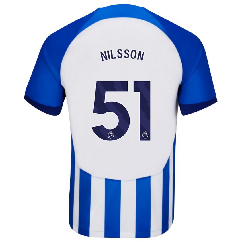 Mujer Camiseta Casper Nilsson #51 Azul 1ª Equipación 2023/24 La Camisa México