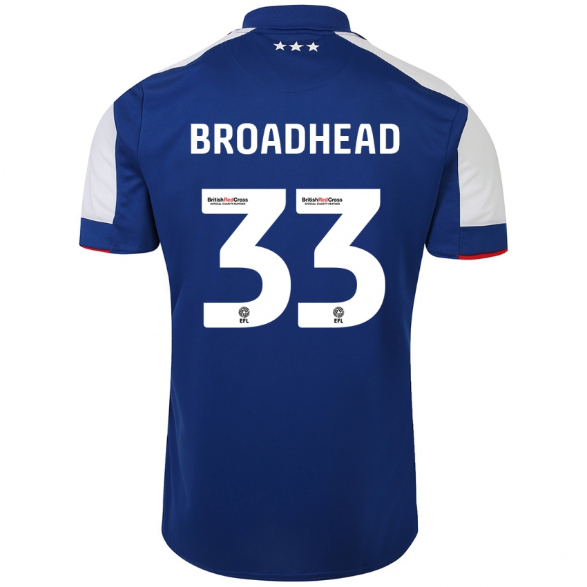 Mujer Camiseta Nathan Broadhead #33 Azul 1ª Equipación 2023/24 La Camisa México