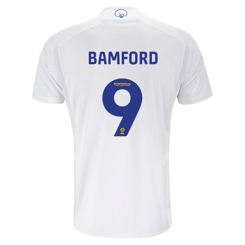 Mujer Camiseta Patrick Bamford #9 Blanco 1ª Equipación 2023/24 La Camisa México