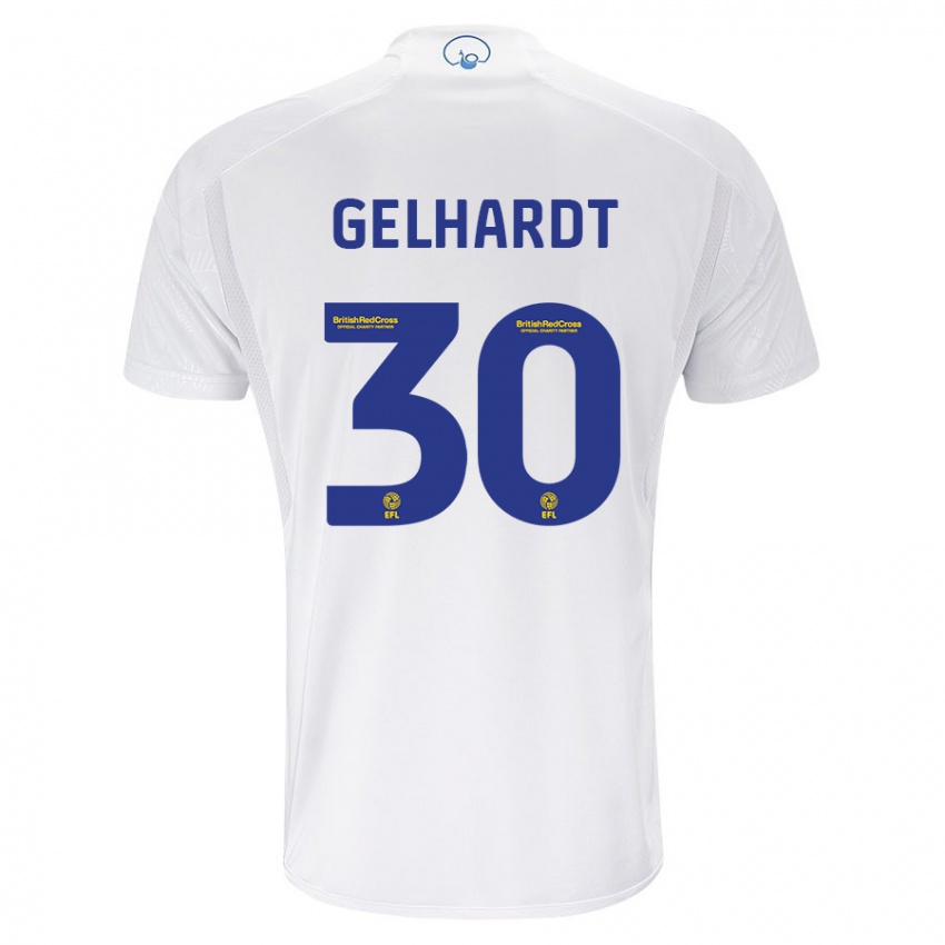 Mujer Camiseta Joe Gelhardt #30 Blanco 1ª Equipación 2023/24 La Camisa México