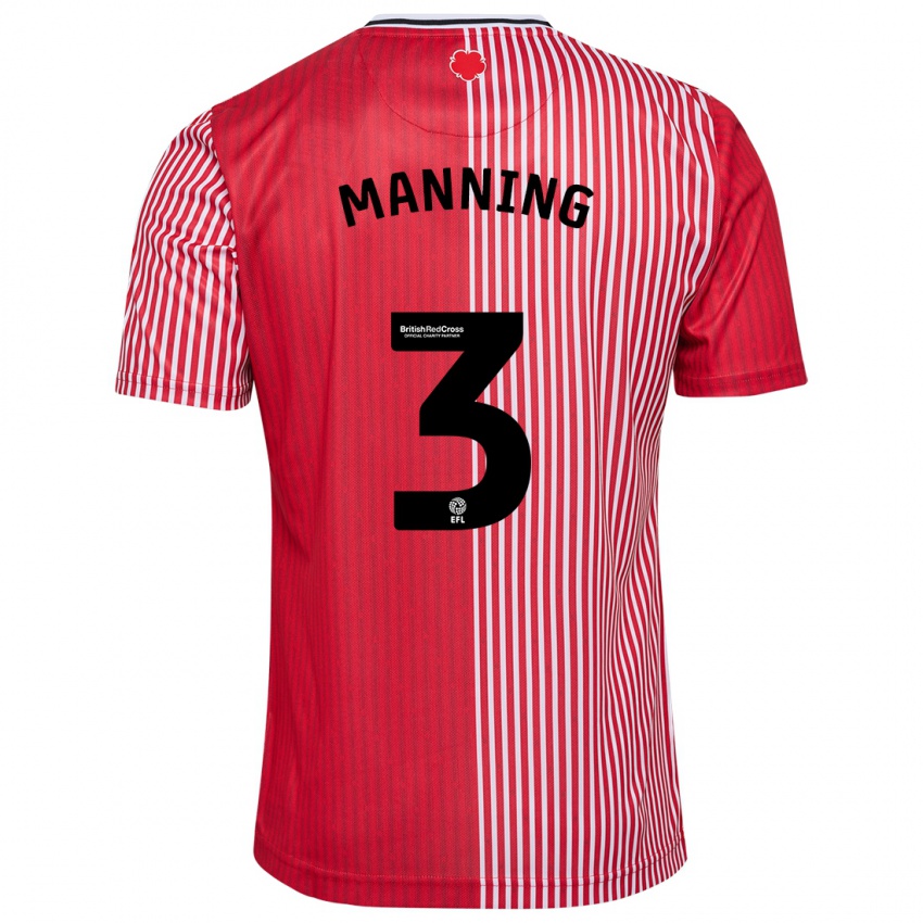 Mujer Camiseta Ryan Manning #3 Rojo 1ª Equipación 2023/24 La Camisa México