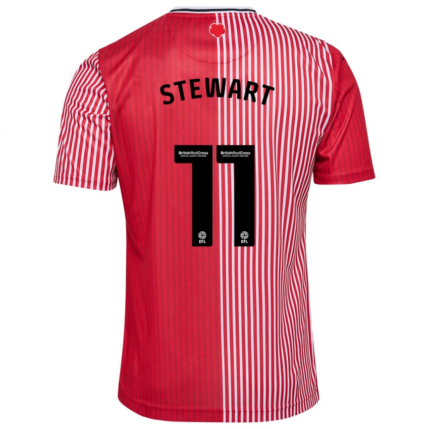 Mujer Camiseta Ross Stewart #11 Rojo 1ª Equipación 2023/24 La Camisa México