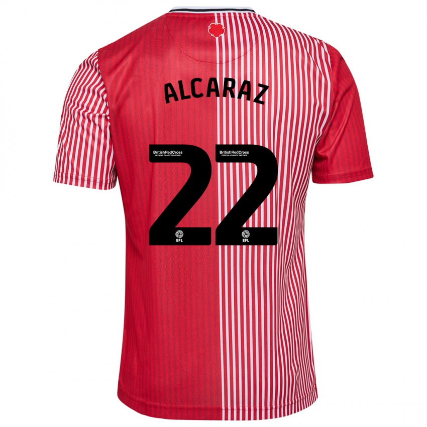 Mujer Camiseta Carlos Alcaraz #22 Rojo 1ª Equipación 2023/24 La Camisa México