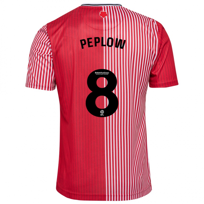 Mujer Camiseta Chloe Peplow #8 Rojo 1ª Equipación 2023/24 La Camisa México