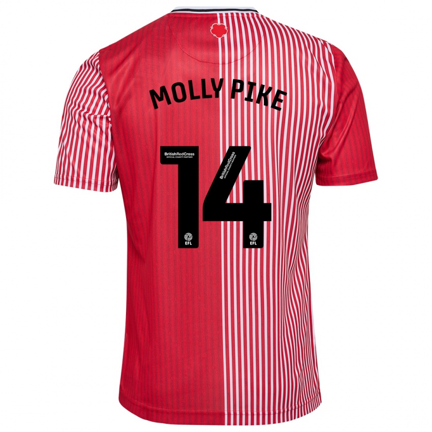 Mujer Camiseta Molly Pike #14 Rojo 1ª Equipación 2023/24 La Camisa México