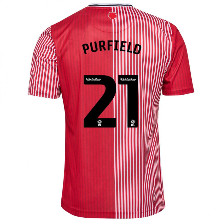 Mujer Camiseta Jemma Elizabeth Purfield #21 Rojo 1ª Equipación 2023/24 La Camisa México