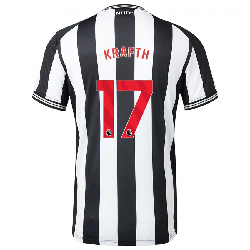 Mujer Camiseta Emil Krafth #17 Blanco Negro 1ª Equipación 2023/24 La Camisa México
