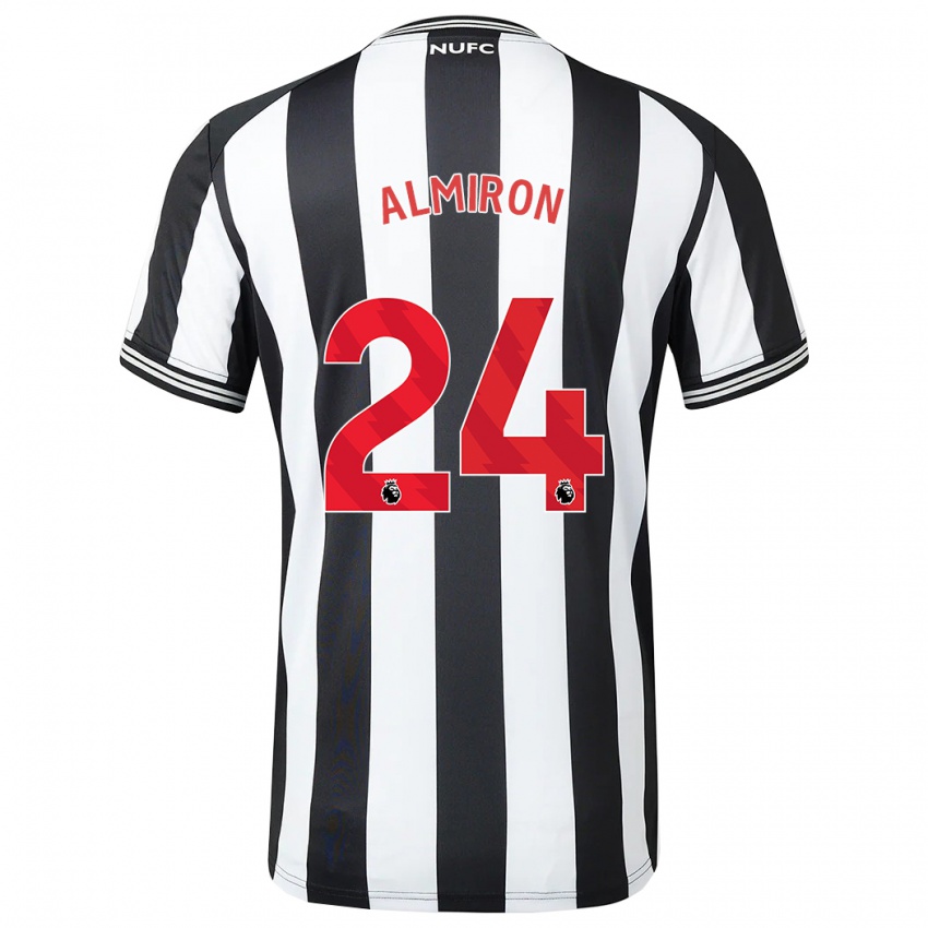 Mujer Camiseta Miguel Almiron #24 Blanco Negro 1ª Equipación 2023/24 La Camisa México
