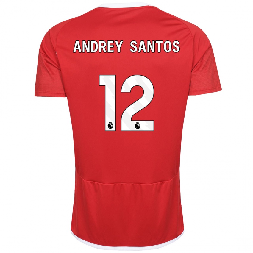 Mujer Camiseta Andrey Santos #12 Rojo 1ª Equipación 2023/24 La Camisa México