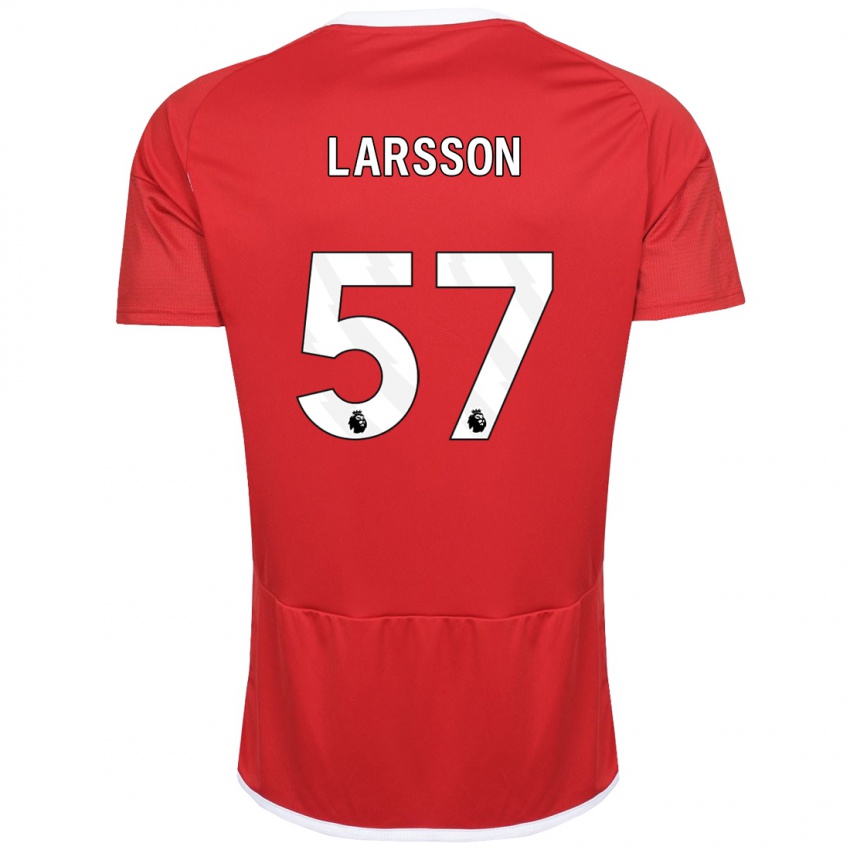 Mujer Camiseta Julian Larsson #57 Rojo 1ª Equipación 2023/24 La Camisa México