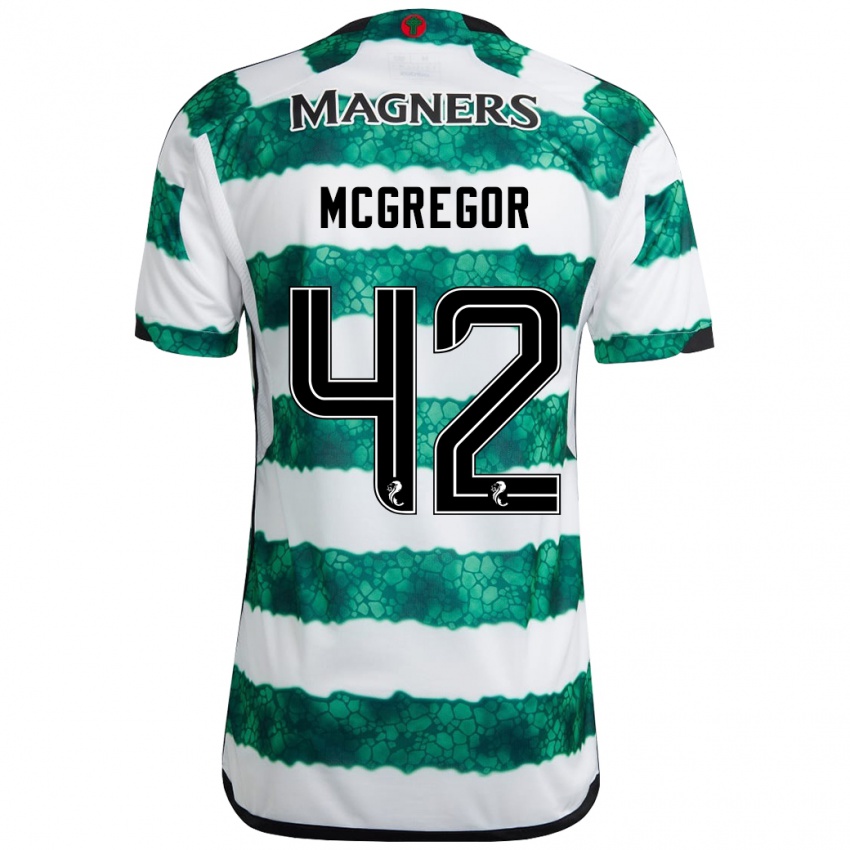 Mujer Camiseta Callum Mcgregor #42 Verde 1ª Equipación 2023/24 La Camisa México