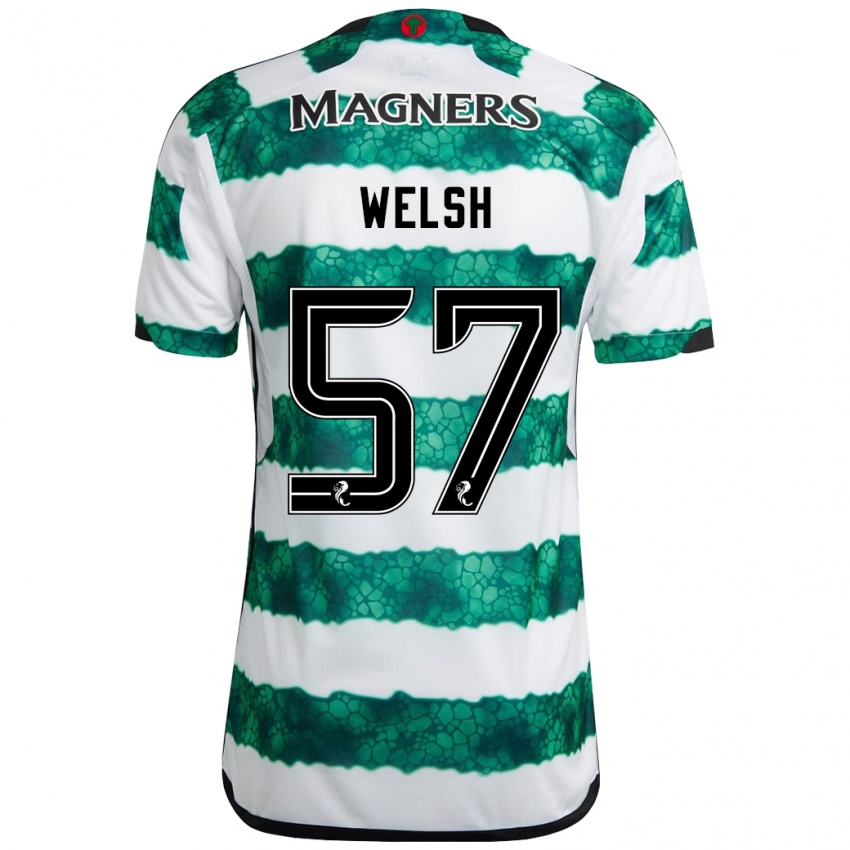 Mujer Camiseta Stephen Welsh #57 Verde 1ª Equipación 2023/24 La Camisa México