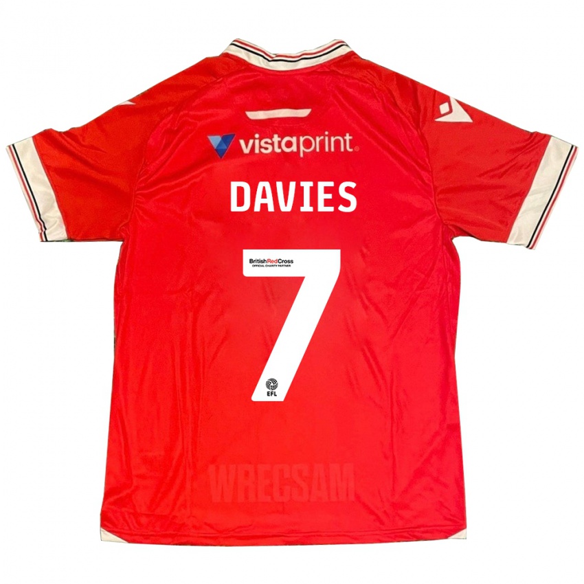 Mujer Camiseta Jordan Davies #7 Rojo 1ª Equipación 2023/24 La Camisa México