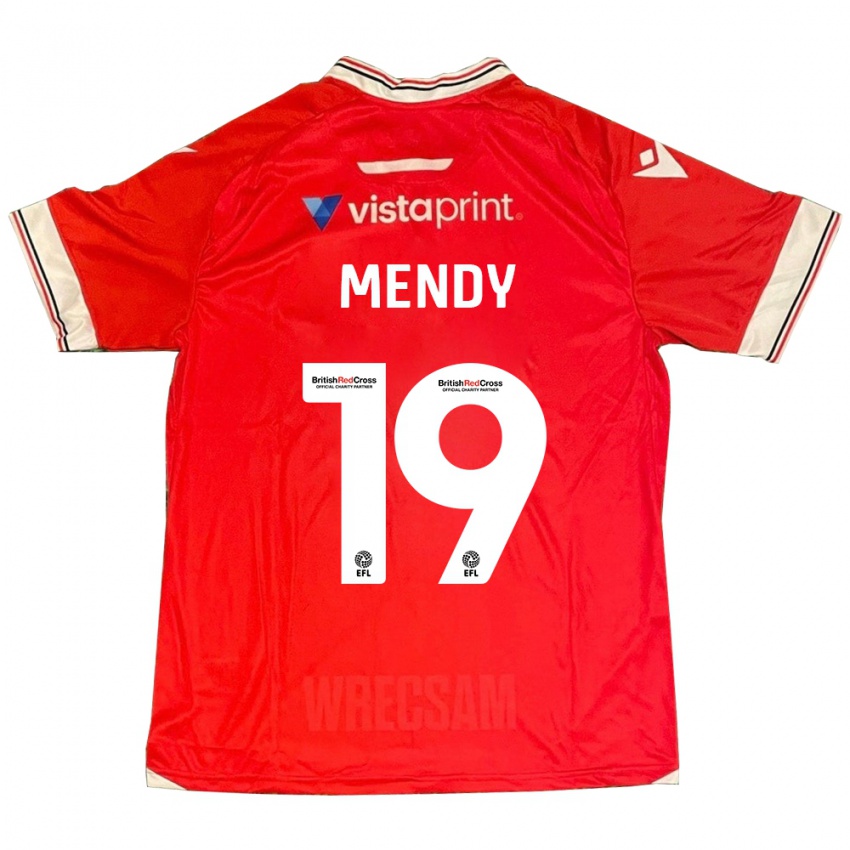 Mujer Camiseta Jacob Mendy #19 Rojo 1ª Equipación 2023/24 La Camisa México