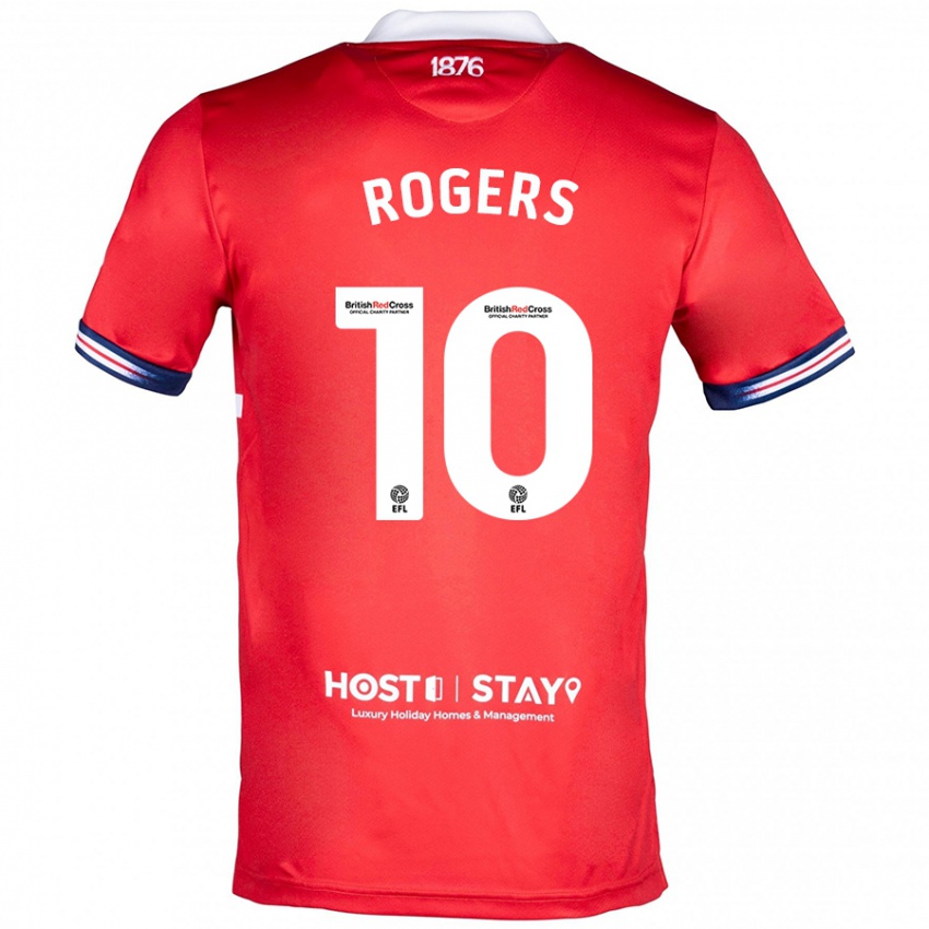 Mujer Camiseta Morgan Rogers #10 Rojo 1ª Equipación 2023/24 La Camisa México