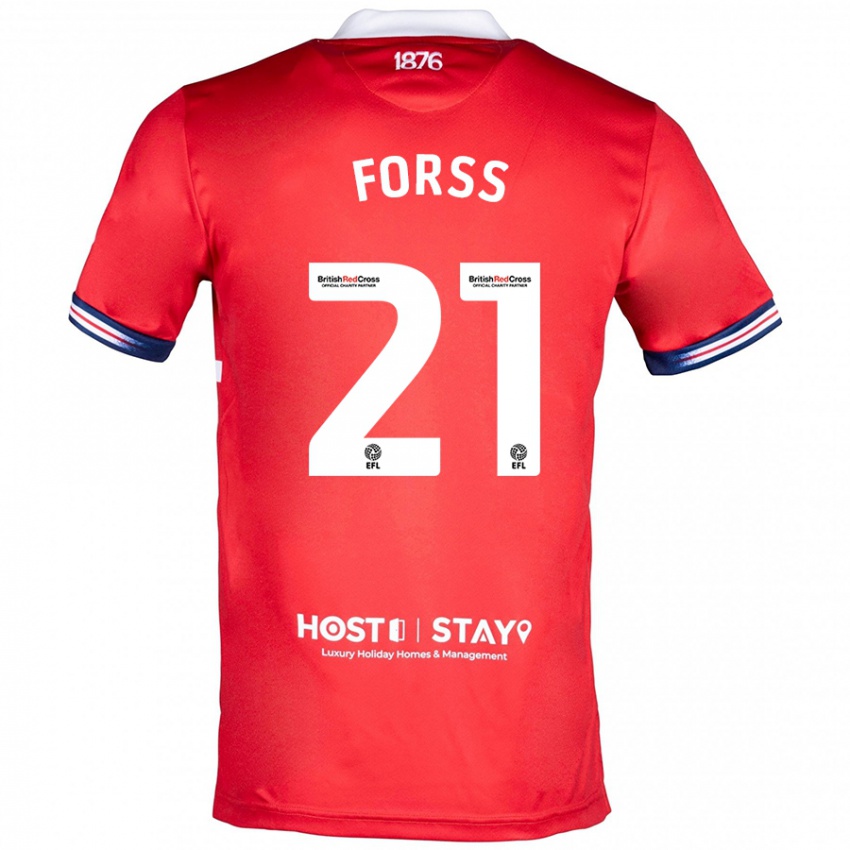 Mujer Camiseta Marcus Forss #21 Rojo 1ª Equipación 2023/24 La Camisa México