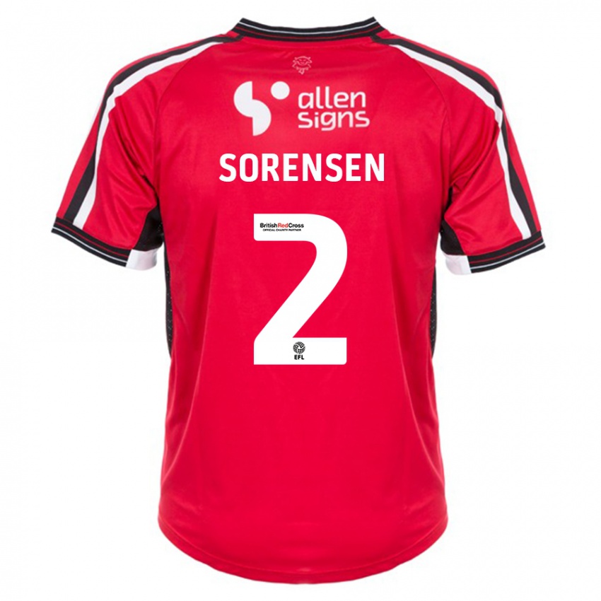 Mujer Camiseta Lasse Sörensen #2 Rojo 1ª Equipación 2023/24 La Camisa México