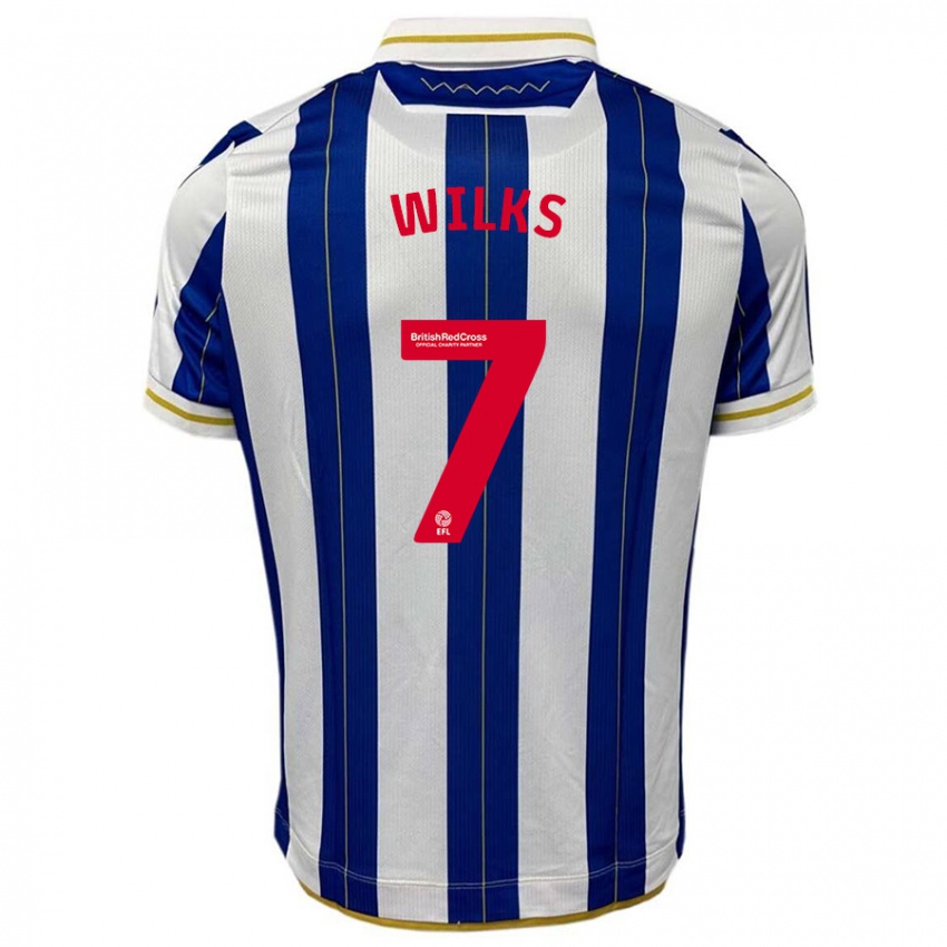 Mujer Camiseta Mallik Wilks #7 Azul Blanco 1ª Equipación 2023/24 La Camisa México