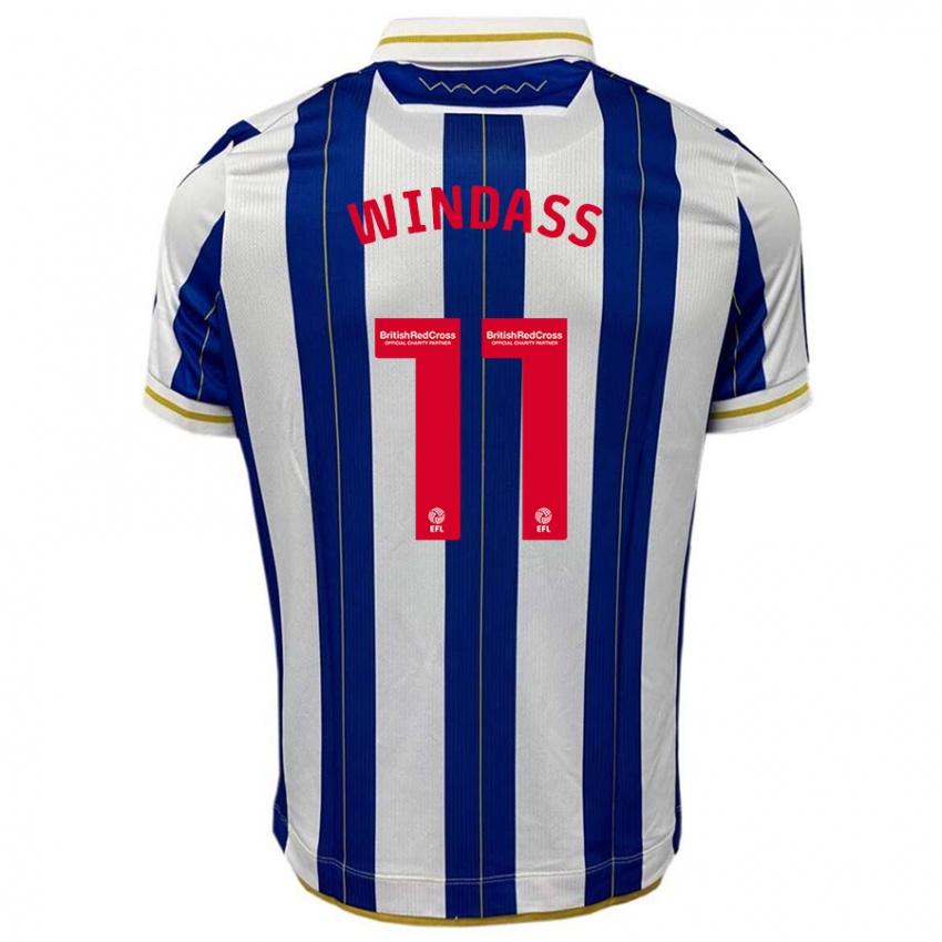 Mujer Camiseta Josh Windass #11 Azul Blanco 1ª Equipación 2023/24 La Camisa México