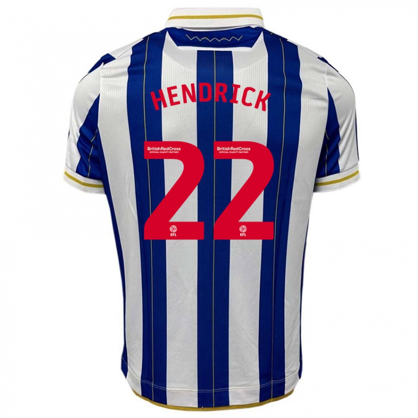 Mujer Camiseta Jeff Hendrick #22 Azul Blanco 1ª Equipación 2023/24 La Camisa México