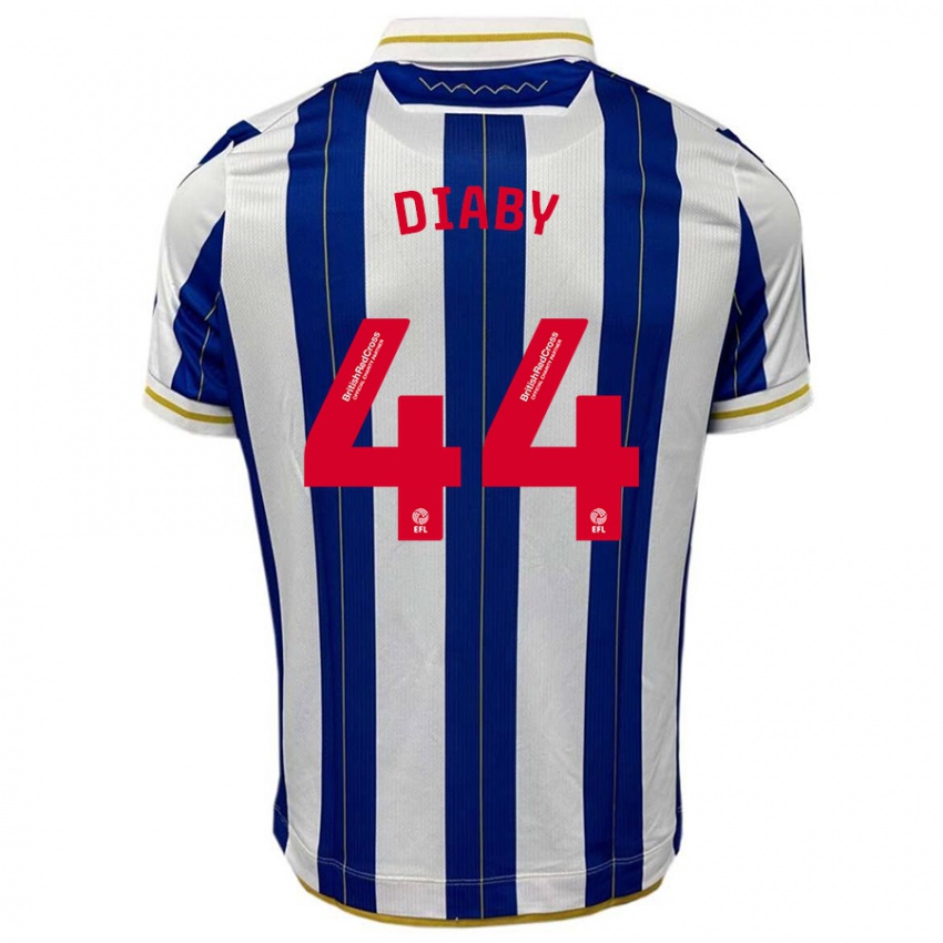 Mujer Camiseta Momo Diaby #44 Azul Blanco 1ª Equipación 2023/24 La Camisa México