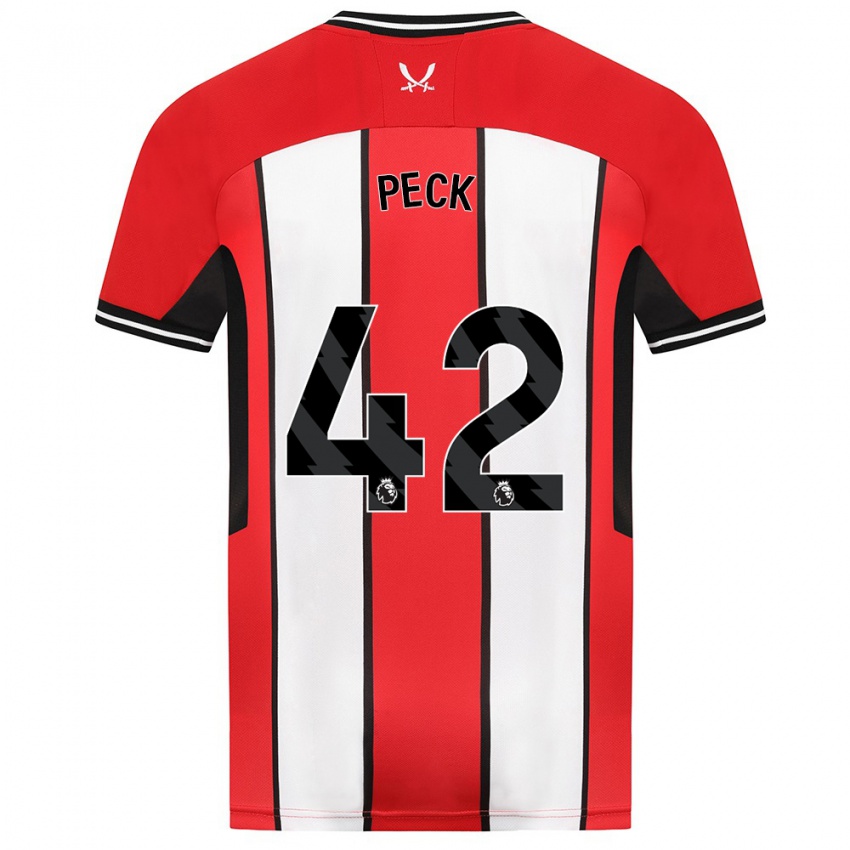 Mujer Camiseta Sydie Peck #42 Rojo 1ª Equipación 2023/24 La Camisa México