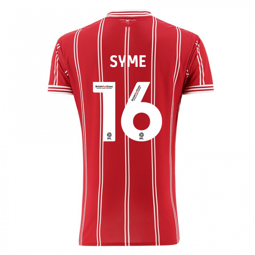 Mujer Camiseta Emily Syme #16 Rojo 1ª Equipación 2023/24 La Camisa México