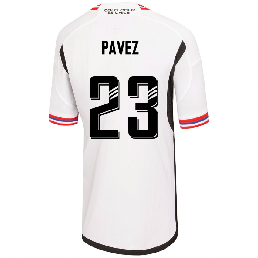 Mujer Camiseta Esteban Pavez #23 Blanco 1ª Equipación 2023/24 La Camisa México