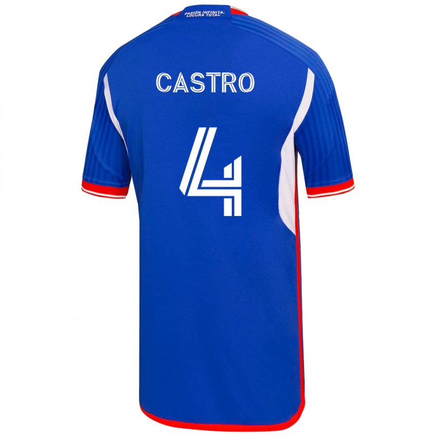 Mujer Camiseta José Ignacio Castro #4 Azul 1ª Equipación 2023/24 La Camisa México