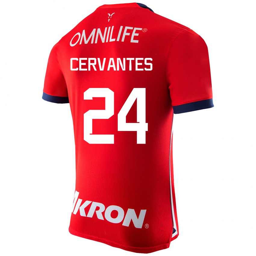 Mujer Camiseta Alicia Cervantes #24 Rojo 1ª Equipación 2023/24 La Camisa México