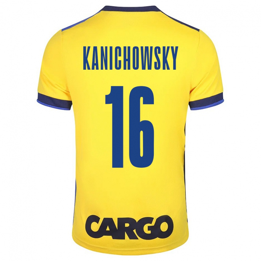 Mujer Camiseta Gabi Kanichowsky #16 Amarillo 1ª Equipación 2023/24 La Camisa México